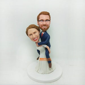 custom Bobble head couple, Personalized wedding cake topper bobblehead, custom cake topper wedding figurine, Customized wedding topper -G735