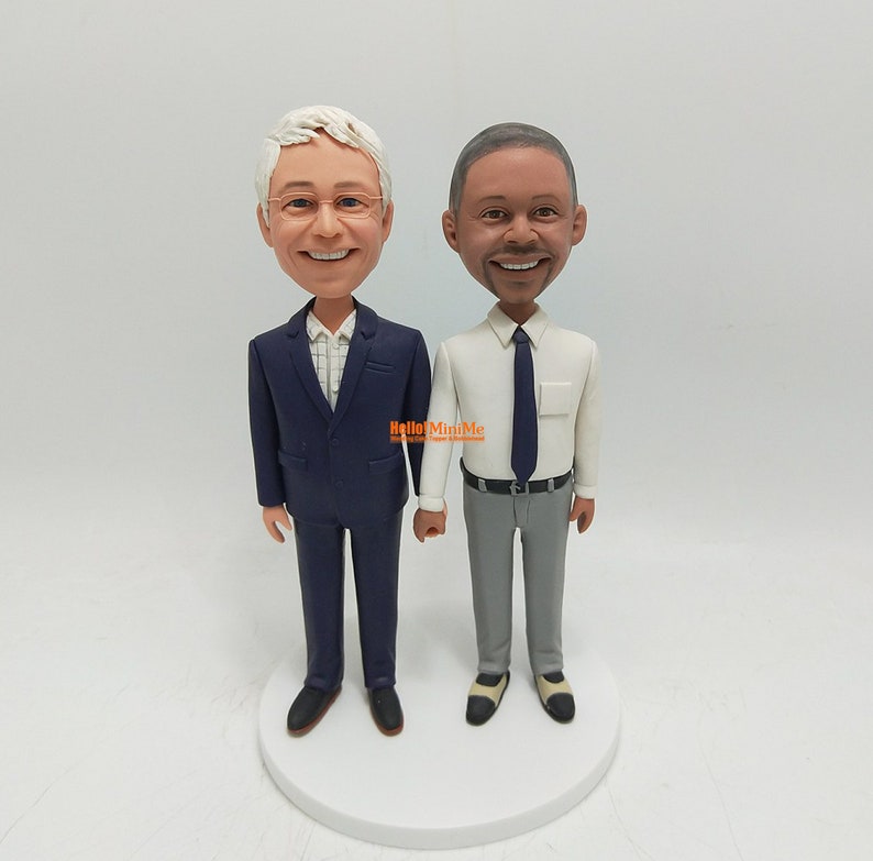 CT K306 same sex wedding cake topper Gay bobblehead gay wedding topper wedding bobble head custom cake toppers same sex weding figurine