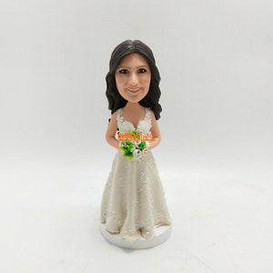 Custom Bridesmaid Bobblehead: Personalized Wedding Cake Topper