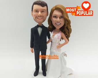 Cake topper Wedding Cake Topper bobblehead Custom cake topper Wedding topper bobble head Cake toppers Guitar Cake topper -CT K201P