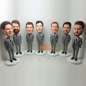 Bobbleheads personalizados para padrinhos, bobbleheads para casamento, bobbleheads para padrinhos, bobbleheads para padrinhos, presentes personalizados para proposta de padrinho - G0108
