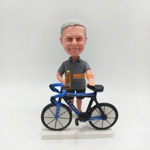 Cyclist bobblehead Custom, Cycling Bobblehead, Handmade Bicyclist bobblehead, Custom Cyclist Christmas Gift for father, husband, friend K127