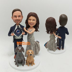 Topper de boda Cake toppers boda bobblehead personalizado Cake topper figura de boda Boda bobble cabeza personalizado pastel de boda topper CT K080 imagen 4