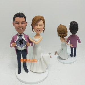 Wedding topper Cake toppers wedding bobblehead custom Cake topper wedding figurine Wedding bobble head custom wedding cake topper CT K080 image 2