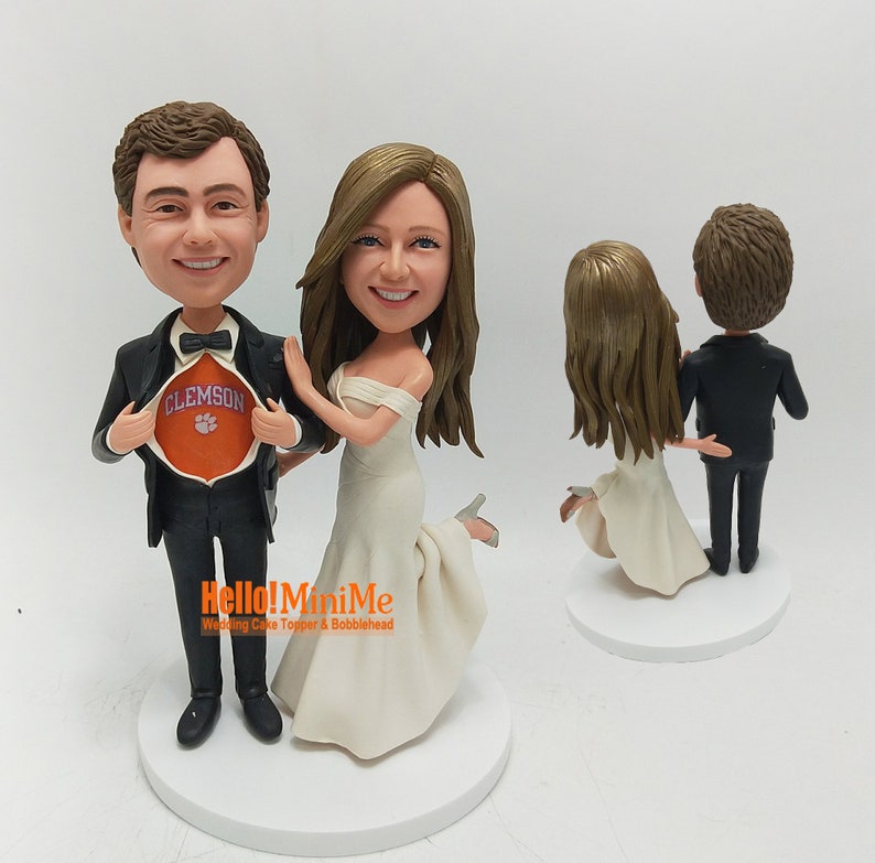 Wedding topper Cake toppers wedding bobblehead custom Cake topper wedding figurine Wedding bobble head custom wedding cake topper CT K080 image 7