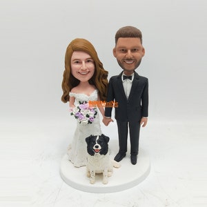 Personalized Wedding Cake Topper: Custom Couple Bobblehead