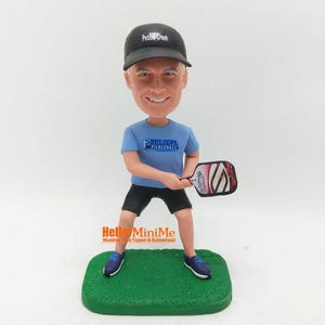 Pickleball Bobblehead Custom, Handmade Pickleball Gifts for Husband Birthday, Best Father&#39;s Day Gift ideas, Unique Mother&#39;s Day Gifts -K1039