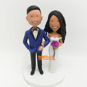 Personalisierter Hochzeitstorte Topper: Bitmoji Paar Bobblehead Figur