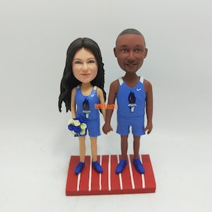 Adorno para tarta de boda personalizado: figura cabezona personalizada