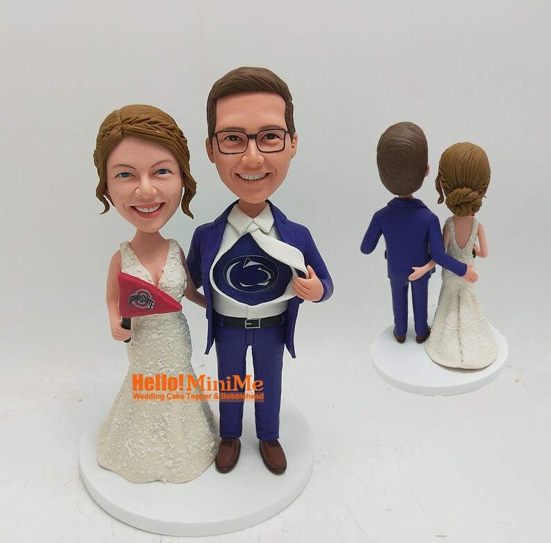 Wedding Cake topper custom cake toppers Wedding topper Custom bobble head cake topper custom wedding bobblehead custom Cake topper CT K46S image 3