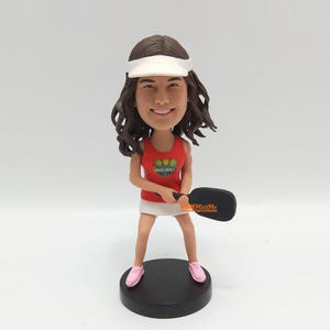 Personalized Pickleball Gifts for Women, Handmade Custom Pickleball Bobblehead Figurine, Unique Christmas Gifts, Mother&#39;s Day Gifts - K723