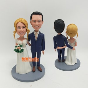 Custom Wedding Cake Topper Bobblehead: Personalized Couple Gift
