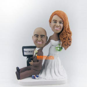 Personalized bride groom Cake topper, Wedding Custom Bobble Head, Custom Wedding Topper Figurine, Wedding Gift ideas for Couple -E292
