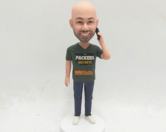 Custom Bobblehead Photo, Personalized Figurine Gift Men Women Birthday Office Desk Decor Portrait