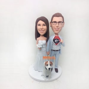 Custom Wedding Cake Topper: Bride & Groom Bobbleheads