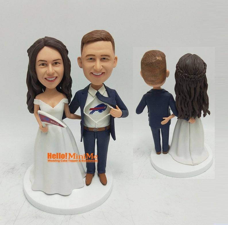 Wedding Cake topper custom cake toppers Wedding topper Custom bobble head cake topper custom wedding bobblehead custom Cake topper CT K46S image 1