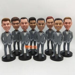 Groomsmen Gifts Personalized, Groomsman bobble head, Best men bobbleheads, Custom best man Gift, Handmade best man thank you gift - K766