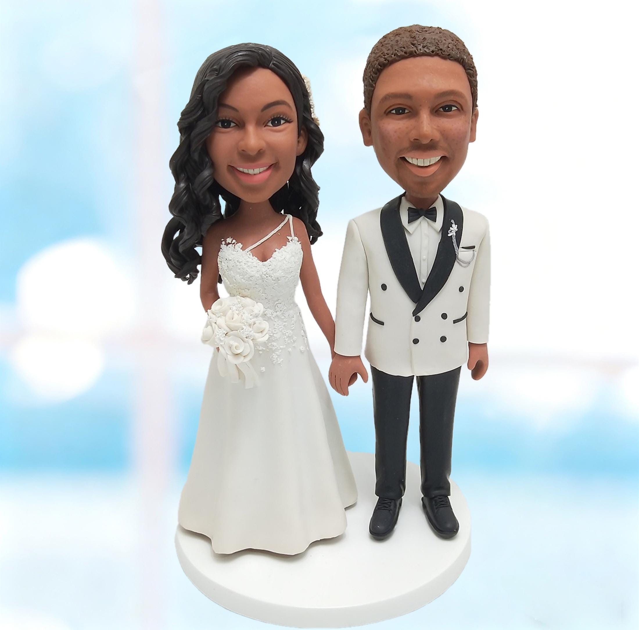 Custom Wedding Cake Topper – Personalized Bride & Groom Bobblehead From ...