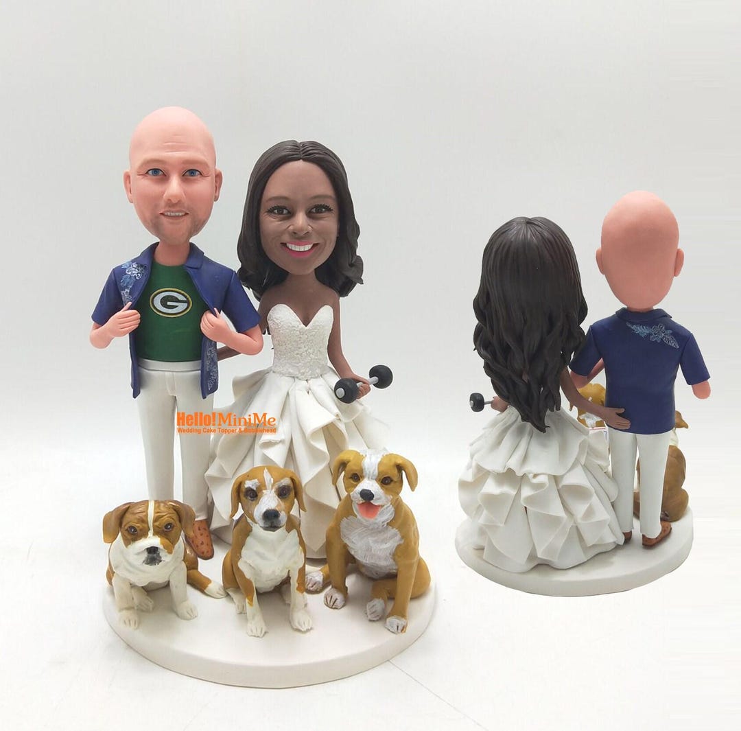 Personalized Wedding Cake Topper Bobblehead: Custom Bride and Groom ...
