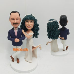 Custom Couple Bobblehead Wedding Cake Topper: Personalized Figurine