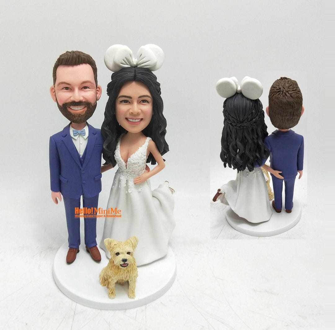 Custom Wedding Cake Topper: Personalized Bride and Groom Bobblehead - Etsy