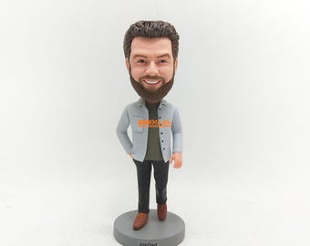 Custom Bobblehead Gift: Personalized Figurine for Boyfriend, Birthday or Valentine’s Day -K1112