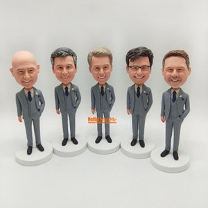 Custom Groomsmen bobbleheads, Best Men Bobbleheads, Unique Handmade Custom best man thank you Gifts, Perfect groomsman Proposal Gifts -K110