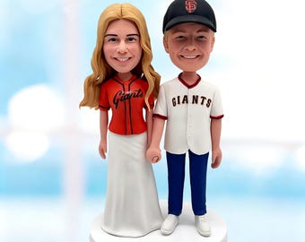 Personalisierter Hochzeitstorte Topper vom Foto, Braut und Bräutigam Bobblehead Andenken -K516