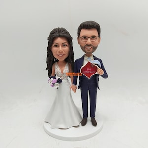 Adorno para tarta de boda personalizado: Figura de pareja cabezona