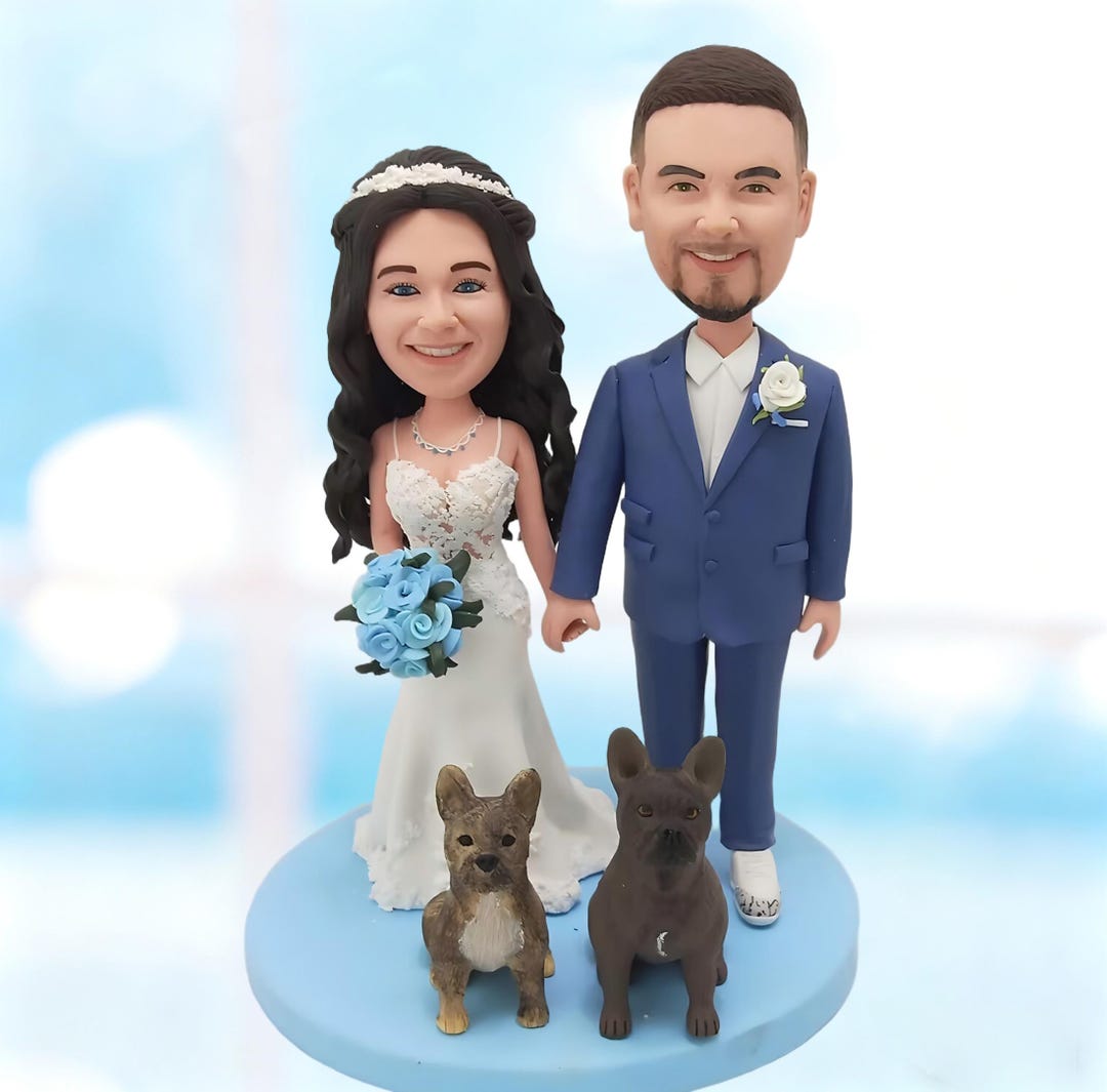 Custom Wedding Cake Topper – Personalized Bride & Groom Bobblehead From ...