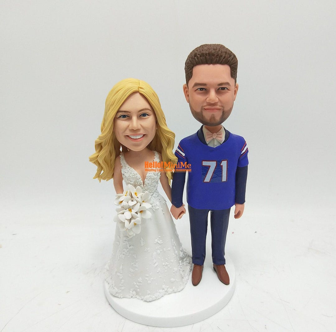 Personalized Wedding Cake Topper Photo, Custom Bride Groom Bobblehead ...
