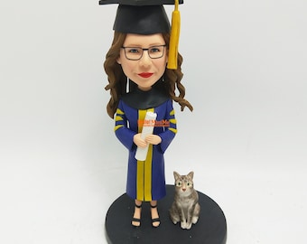 Custom Graduation Bobblehead from Photo, Personalized Graduate Gift for Son Daughter Student - K207