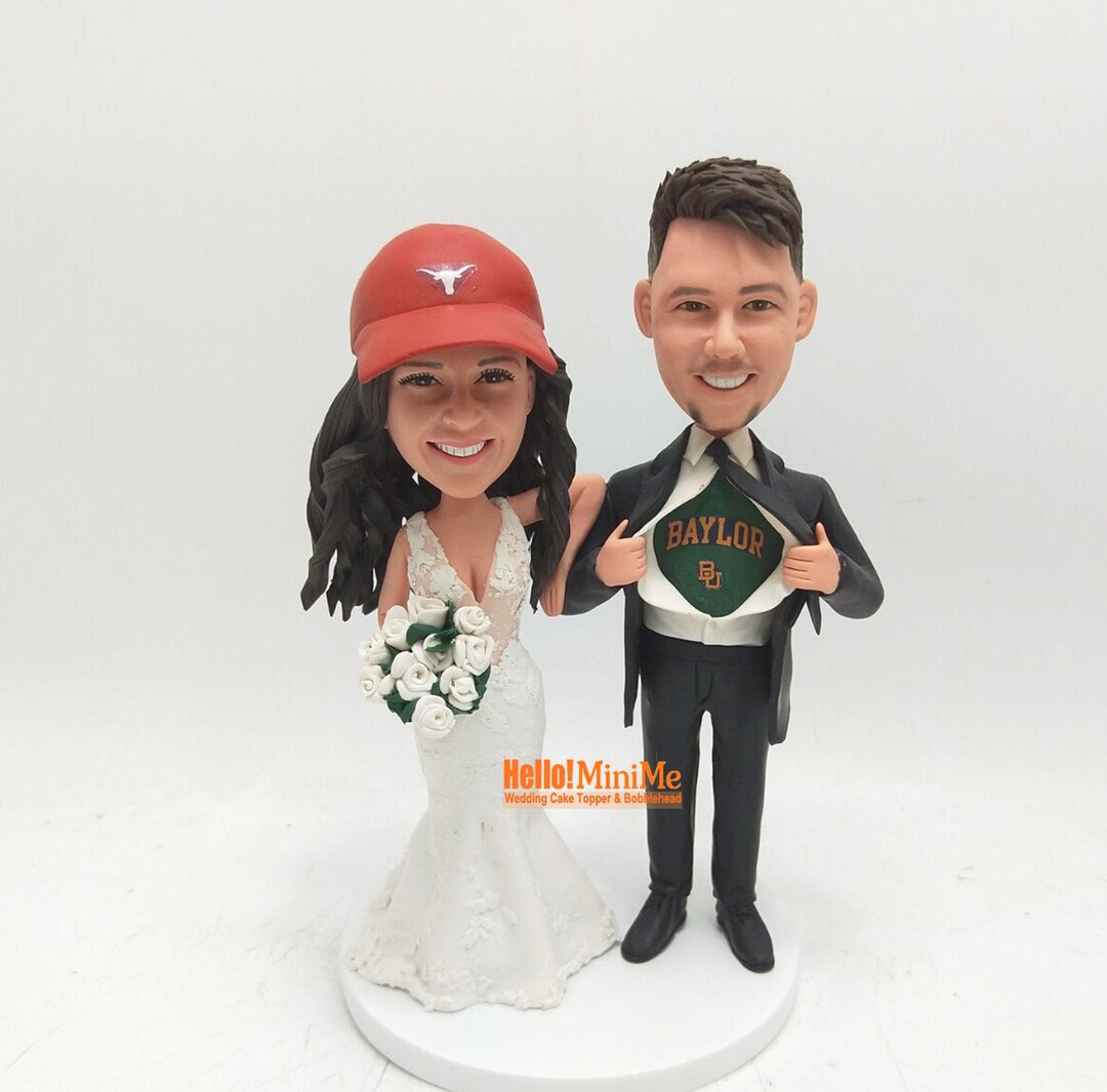 Custom Wedding Cake Topper Bobbleheads: Bride & Groom Personalized Gift ...