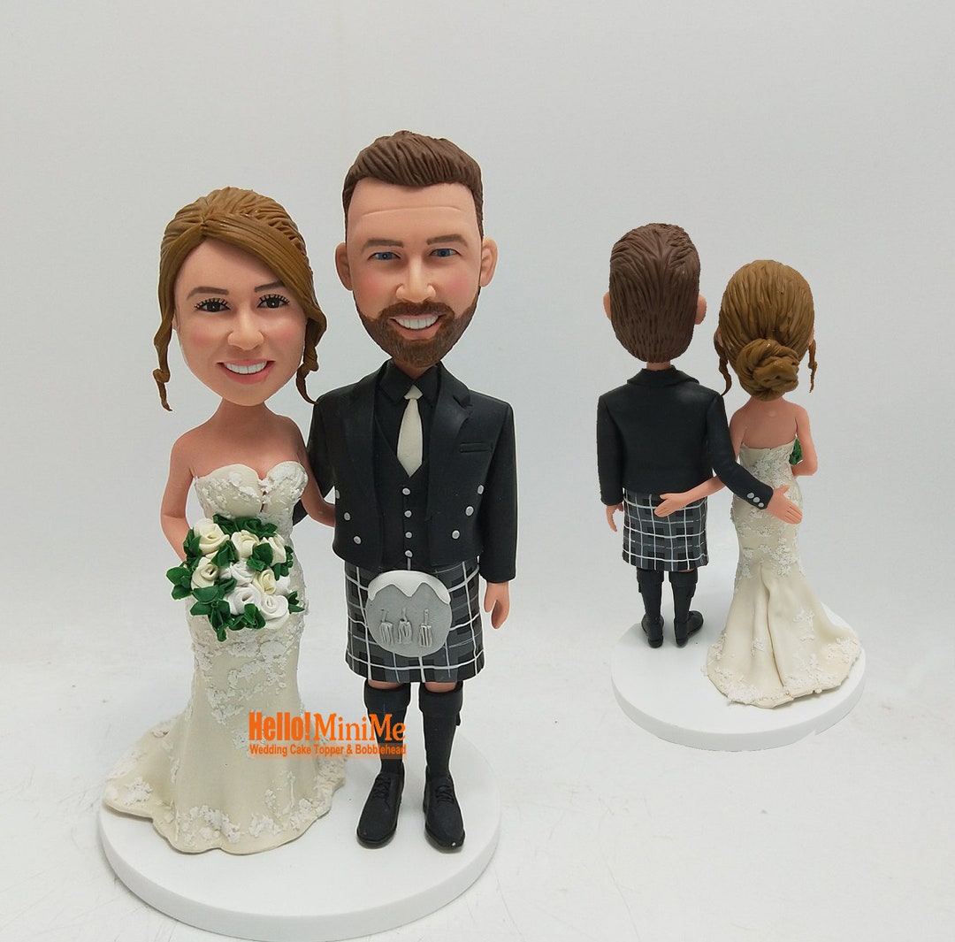 Kilt Wedding Cake Topper Custom Cake Topper Wedding Bobble Etsy