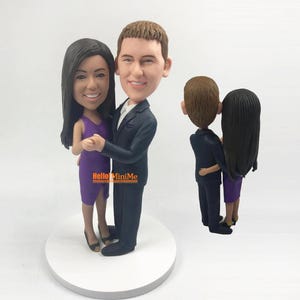 Custom Wedding Cake Topper: Personalized Bride & Groom Bobblehead