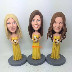 Bridesmaid bobbleheads Maid of Honor bobbleheads Maid of Honor Gifts Bridesmaids thank you Gifts Custom Bridesmaides Proposal Gifts G507