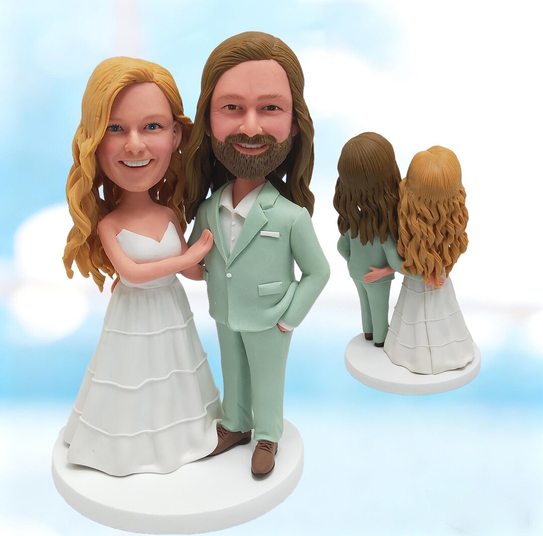 Personalized Wedding Bobblehead From Photo, Custom Bride Groom Cake ...
