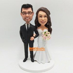 Personalized Wedding Cake topper bobblehead custom cake topper bobble head Custom figurine couple wedding topper custom bride groom -K834