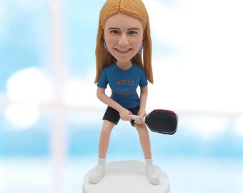 Pickleball Figur nach Foto vom Foto, personalisiertes Spieler Geschenk für Frauen - K513