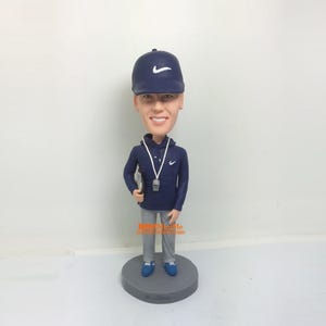 Bobblehead trenera na zamówienie, spersonalizowane prezenty Bobblehead dla trenera, wyjątkowe prezenty urodzinowe dla trenera, spersonalizowane prezenty dla trenera na Boże Narodzenie -G412