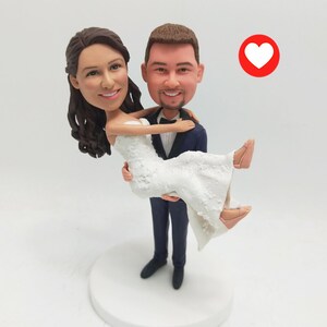 Personalized Wedding Cake Topper: Custom Bride and Groom Figurine