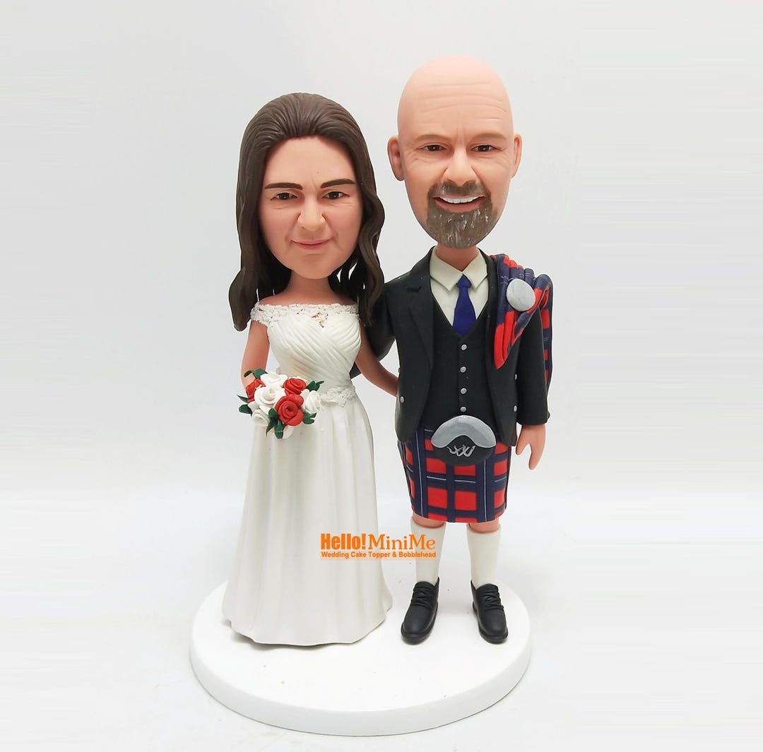 Scotland Kilt Wedding Cake Topper – Personalized Bride & Groom ...