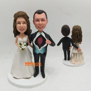 Custom couple bobbleheads Cake topper, Personalised Wedding Topper bride and groom, Custom Wedding figurine Gifts, Wedding Gifts Ideas -K318