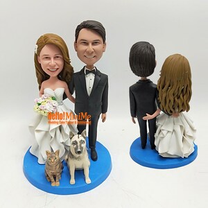 Custom Wedding Topper Bride and groom, Wedding Bobblehead Cake Topper, Custom Figurine Wedding Cake Topper, Wedding figurines Gift - K647