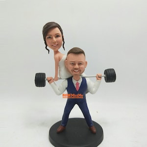 Custom Couple Bobblehead Wedding Cake Topper