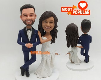 Wedding cake topper wedding topper wedding bobblehead Custom cake toppers wedding figurine bobblehead cake topper -CT K770