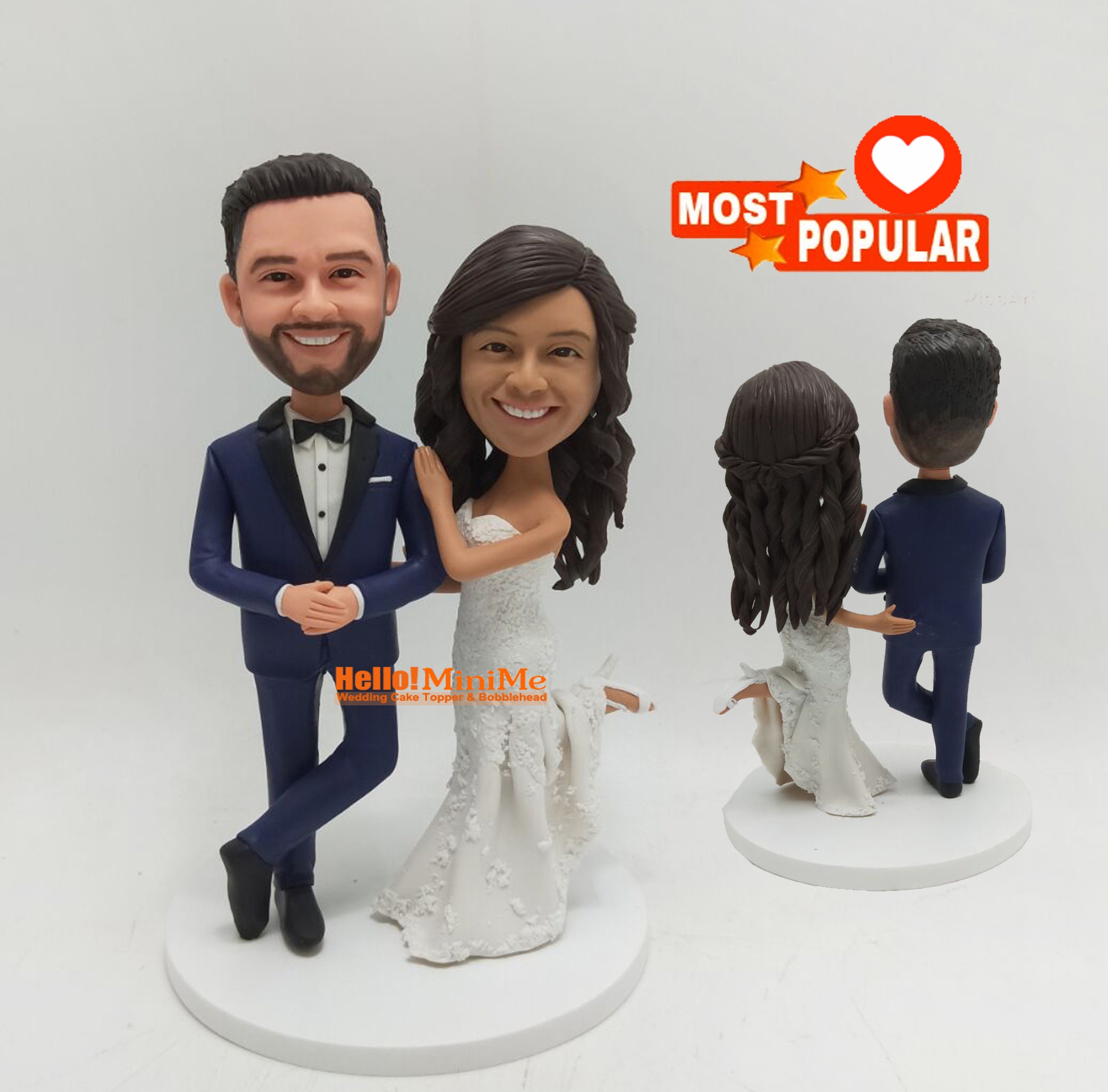 Wedding cake topper wedding topper bobble head Custom cake toppers fo…