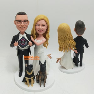Custom Couple Bobblehead, Custom figurine wedding cake topper, Handmade Wedding bobblehead Topper, good Wedding gift ideas for couple -K367