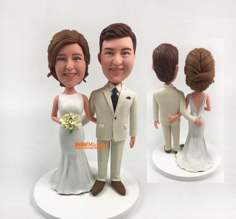 BH G902P Custom bobbleheads wedding bobble heads wedding cake topper Bobblehead wedding topper Custom cake toppers for wedding Bobblehead