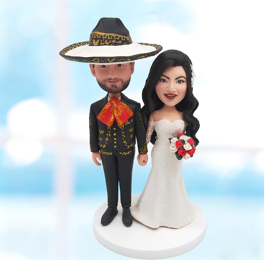 Personalized Wedding Cake Topper Dog Pet, Custom Bride Groom Bobblehead ...